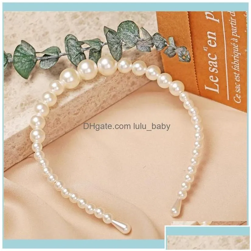 Headbands Jewelrysimulation Pearl Hairbands Women Hair Aessories Korean Handmade Bow Flower Hoops Headband Wedding Jewelry Drop Delivery