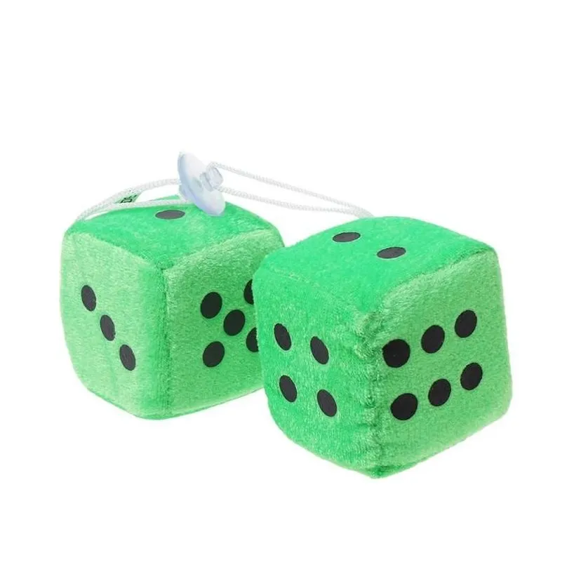 interior decorations 1 pair fuzzy dice dots rear view mirror hanger decoration car styling accessorie