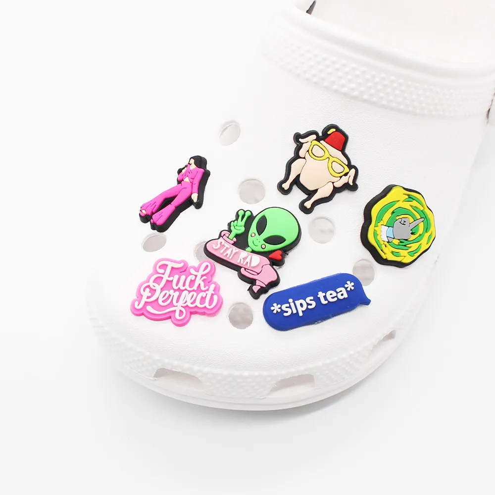 1pc funny cartoon shoe charms buckles accessories fit jibz clog sandals clogs garden shoe decoration adults xmas party gifts shoe decorations aliexpress