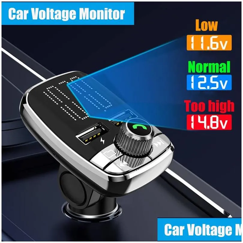 jinserta remote control car kit mp3 player hands bluetooth 5.0 fm transmitter dual usb car  tf flash usb music play