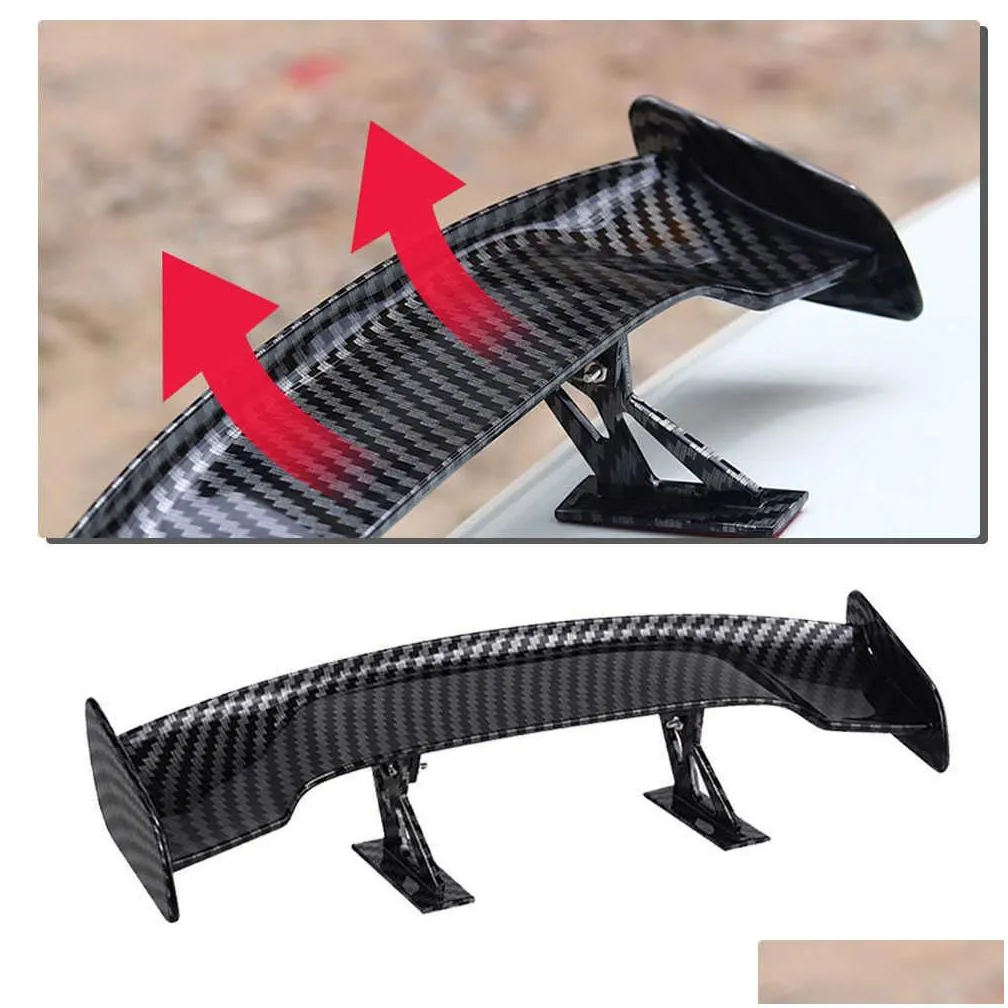  car universal mini spoiler tail wing carbon fiber look modified tail wings model styling decoration car accessories