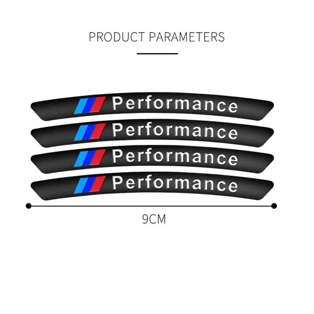 4x car decal sticker wheel wheels rims racing car sticker performance for bmw e46 e90 e60 e39 f10 f30 e36 f20 x1 x3 x5 etc