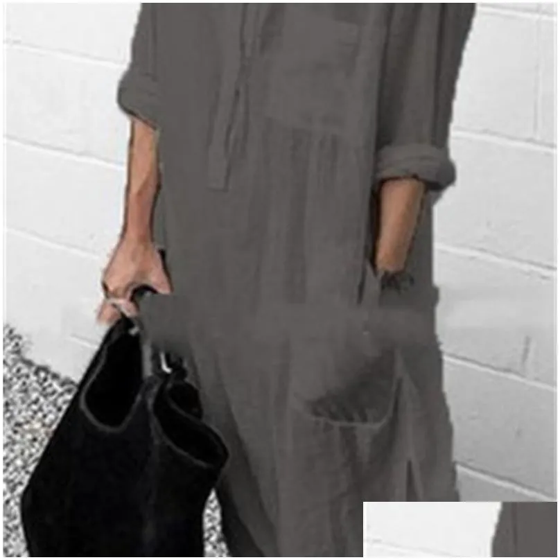 summer dress for women linen maxi shirt es ladies elegant casual vestidos female tunic plus size 5xl long white 210729