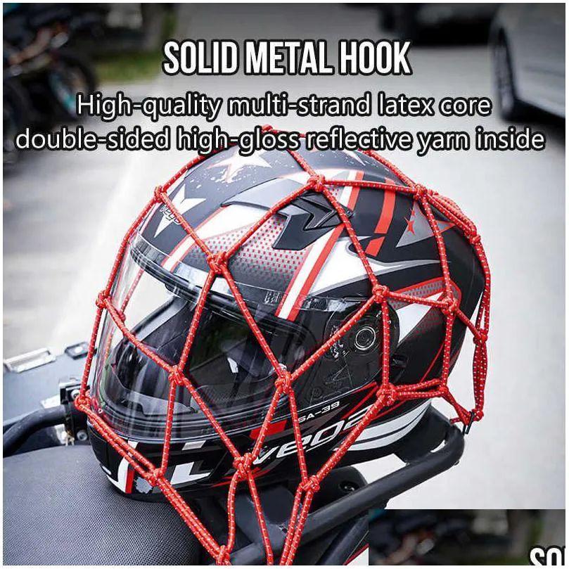 reflective moto helmet mesh net motorcycle luggage protective gears hooks accessories organizer 2021 car