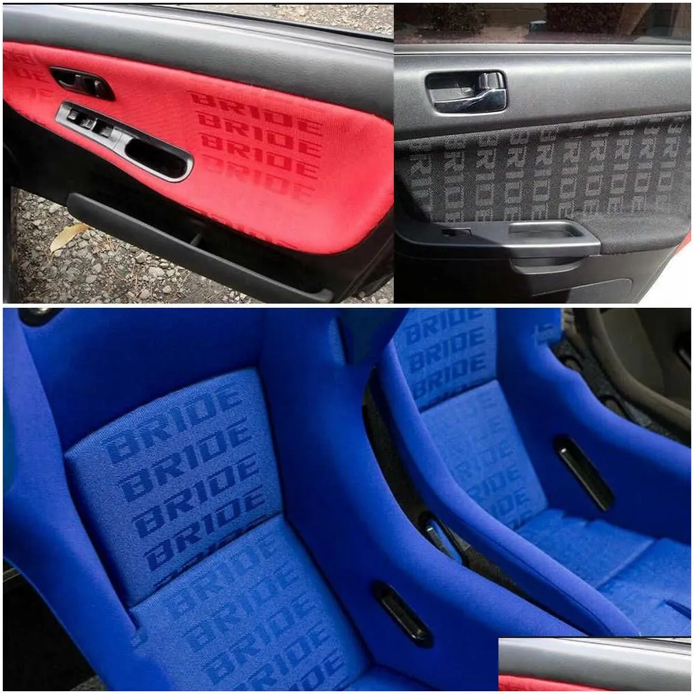 car seat covers 100cm x160cm black jdm bride racing car seats fabric bride fabric cloth auto fabric interior accessory rs-bag041
