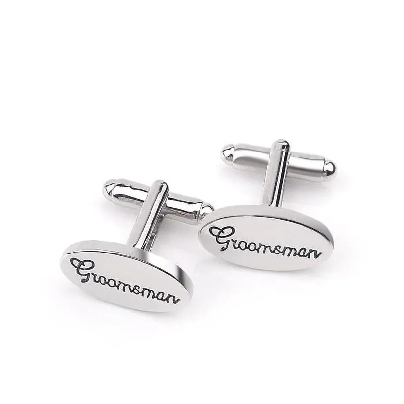 mens wedding cufflinks oval shirt cuff link clips man/grooms / groomsman usher page gift accessories ohzk4