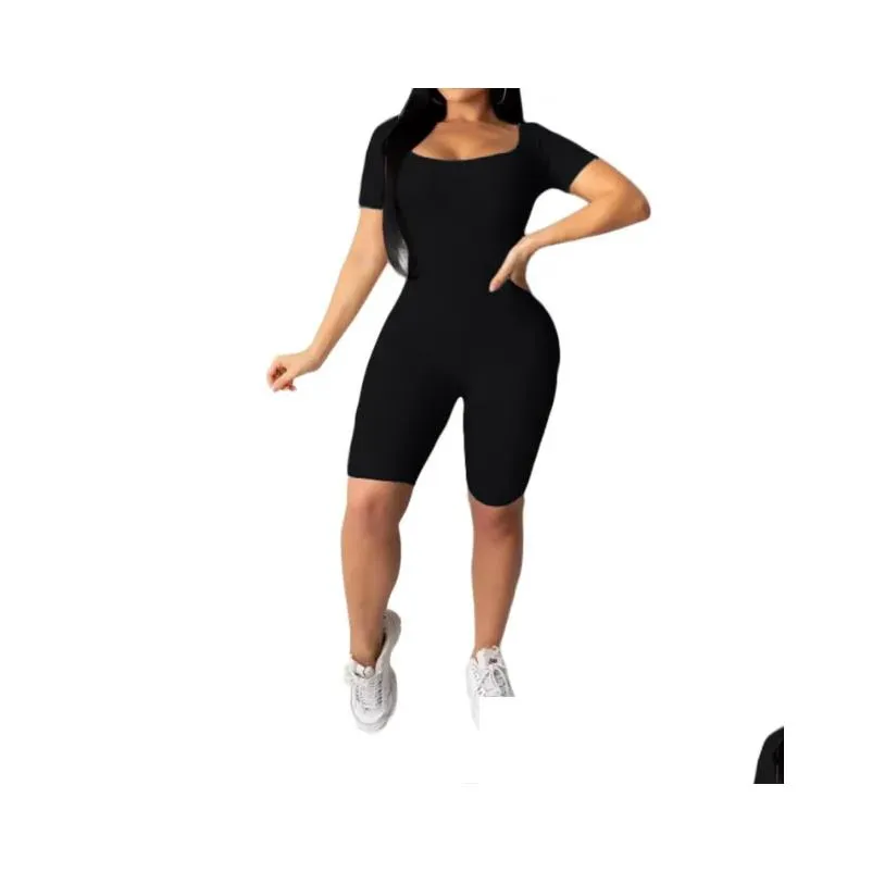 women summer bodysuits o-neck sexy back cross rompers fashion night club wear jumpsuits slim one piece outfits