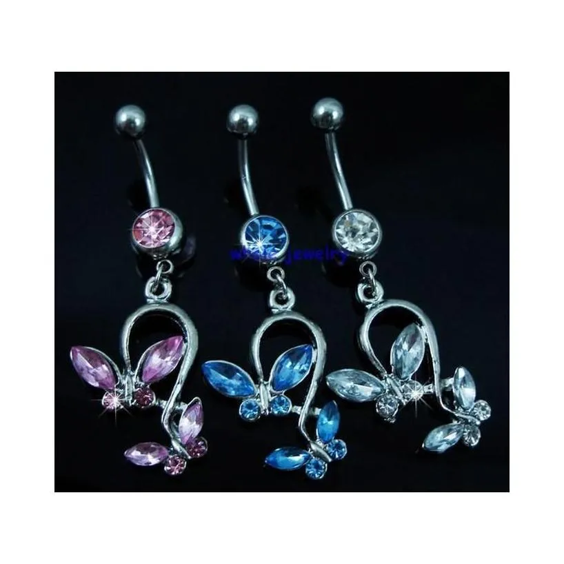 5 colors bowknot style belly button navel rings body piercing jewelry dangle accessories fashion charm 10pcs/lot 7212 mak6z