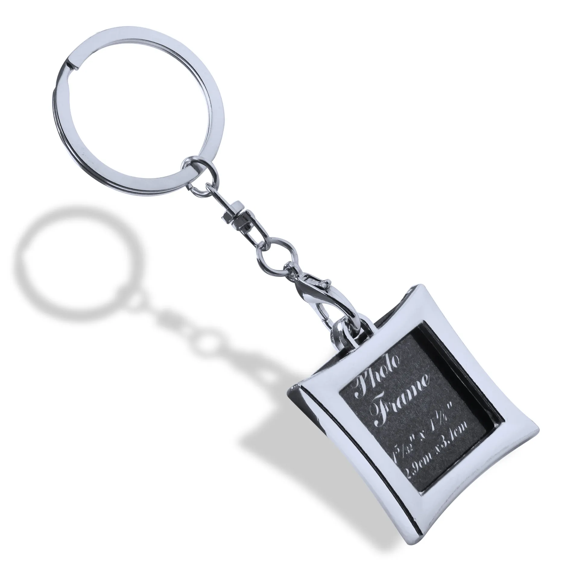 metal alloy insert personalised picture photo frame heart square  shaped key ring keychain fob love crafty gift key chains