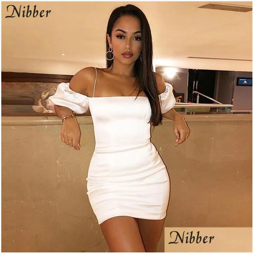 nibber autumn french romance party night lace up bodycon dres pink white elegant off shoulder club slim dress mujer y200326