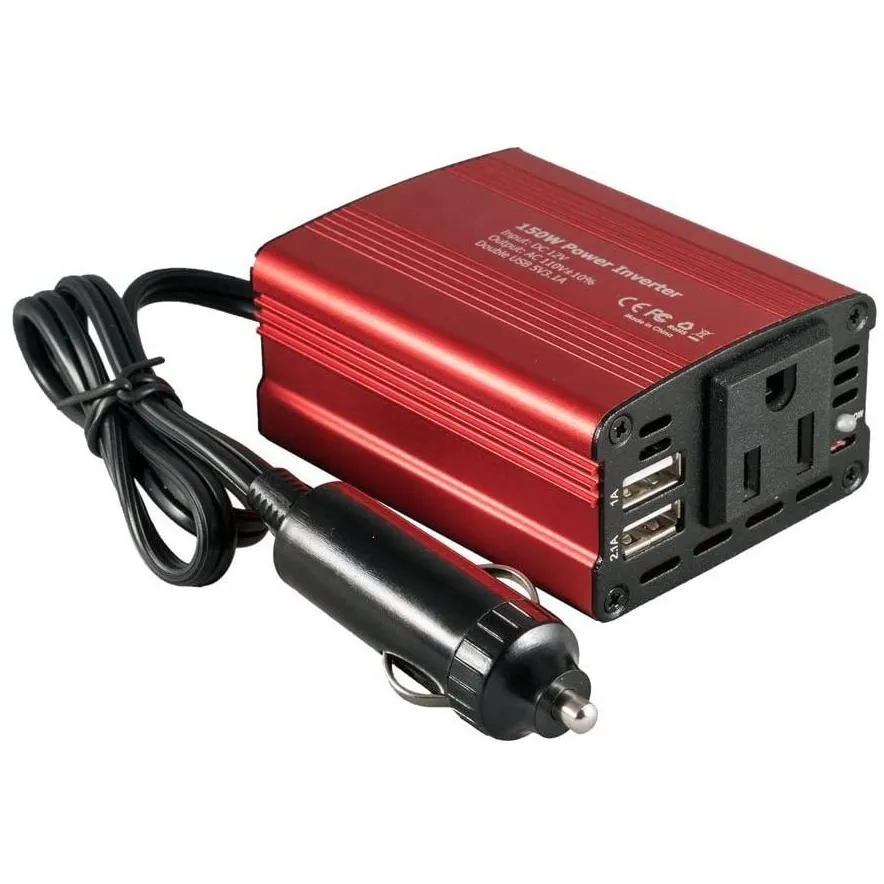 150w car chargers power inverter 12v dc to 110v ac converter with 3.1a dual usb car-charger