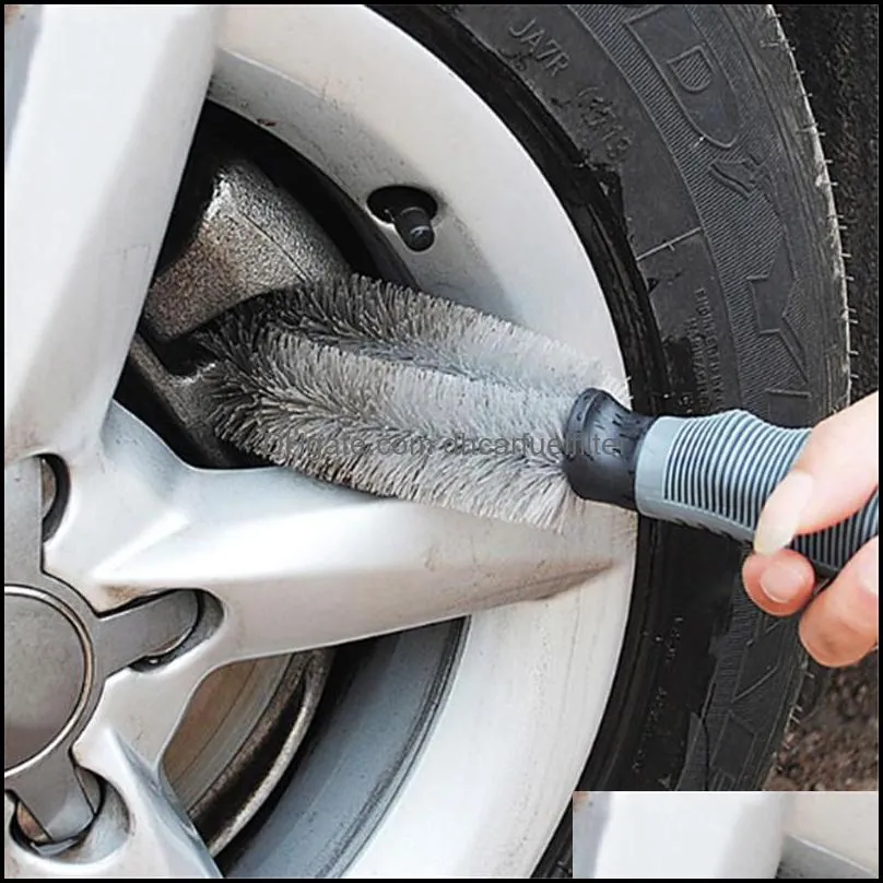 1PC Car Auto Spoke Truck Motorcycle Alloy Wheel Brush Tire Rim Hub Clean Plastic Coated Wire Wash Washing Cleaning Tool