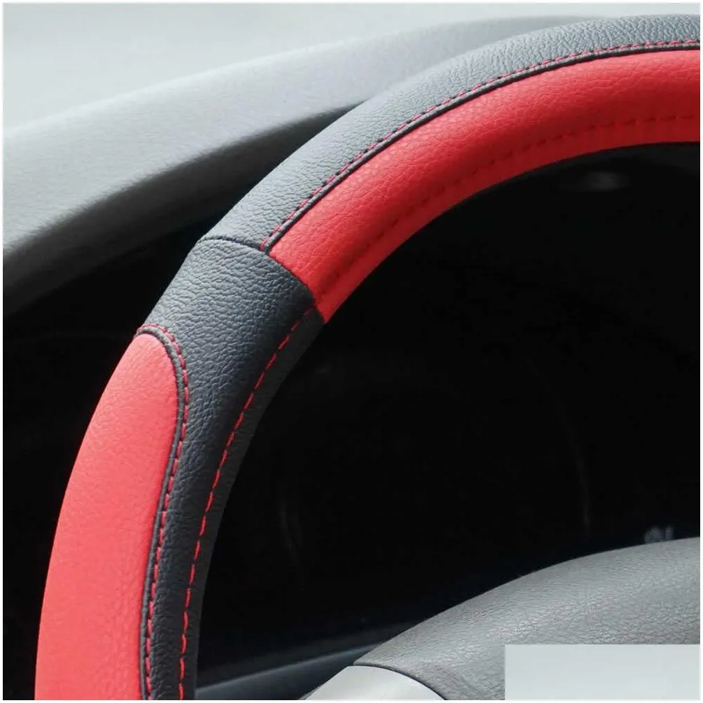  universal steering wheel cover 37-38.5cm microfiber anti-slip pu leather steering wheel case car accessories interior