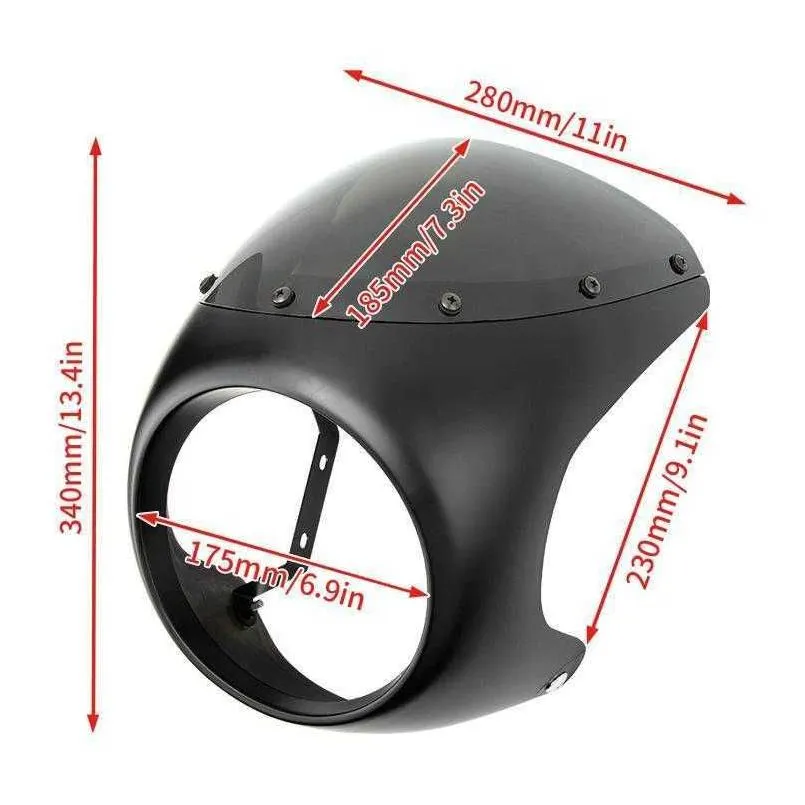  7 inch motorcycle front headlight cover retro waterproof anti-fall fairing modification accessories