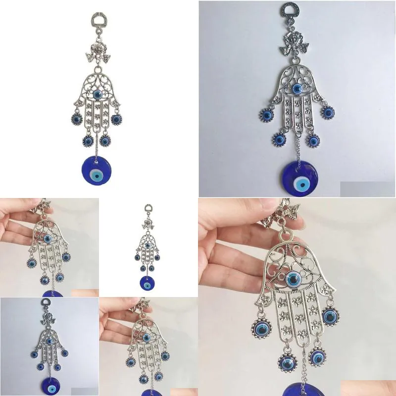 interior decorations turkey evil eye allah ayatul kursi hamsa hand of fatima car rear view mirror crystal pendant hanging accessories