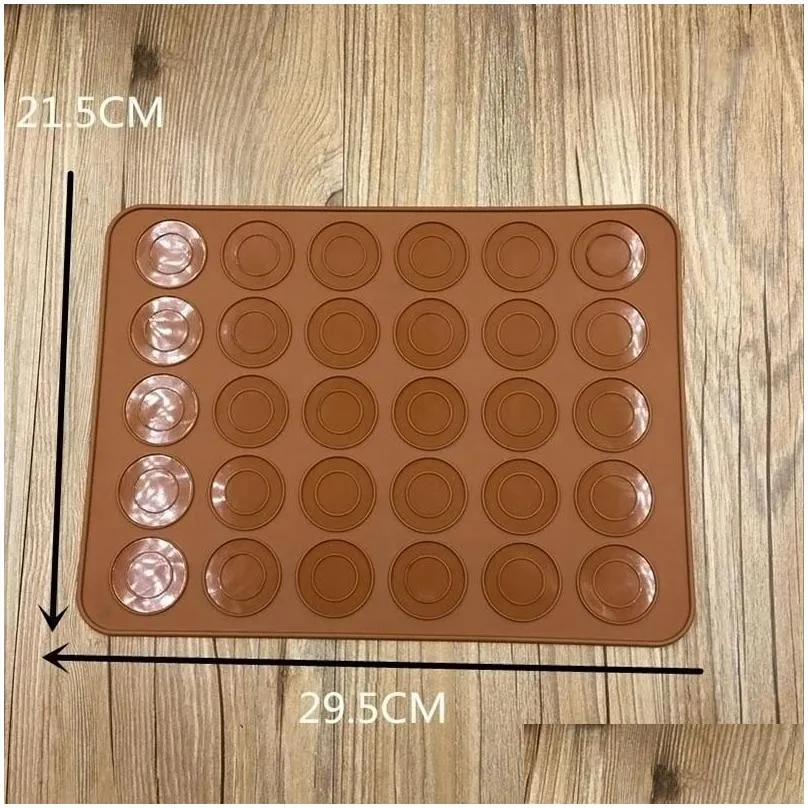 Baking Moulds 30/48 Holes Silicone Mat For Oven Macaron Non-Stick Cake Pad Bakeware Pastry Tools