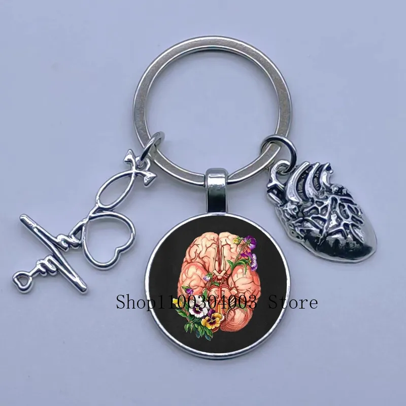 medical human organs brain meridian kidney diagram medical anatomy cardiac neurology nurse keychain men and women keychain gift