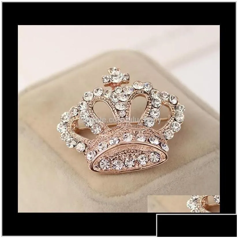 Decorative Garment Crystal For Women Wedding Bridal Shiny Rhinestone Crown Dress Pin Zdms5 Pins Brooches O6Dth