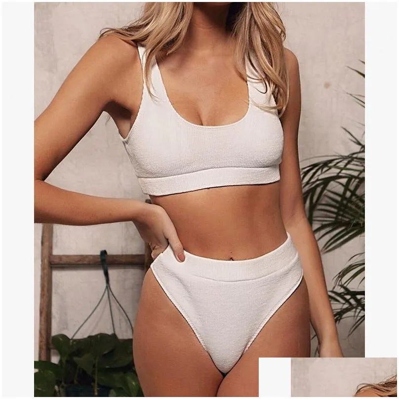 high waisted bikini push up swimwear two pieces swimsuit for women summer girls bathing suits biquini maillot de bain y200319