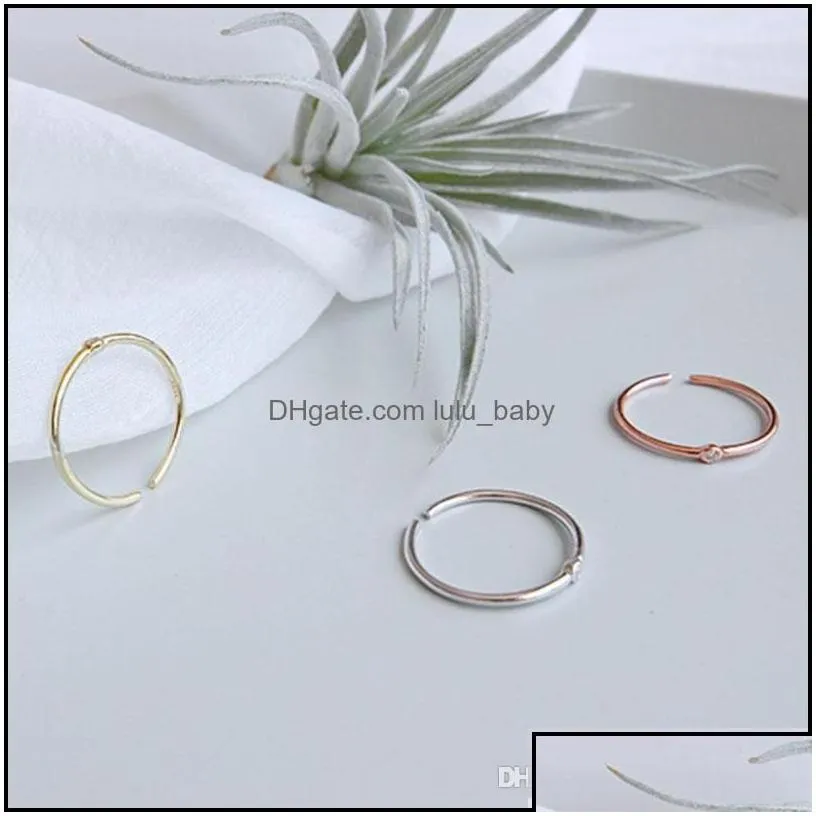 Band Rings Jewelry 100% Real 925 Sterling Sier For Ladies Girls Minimalist Thin Adjustable Finger Ring Fine Party Gift Ymr526 Drop