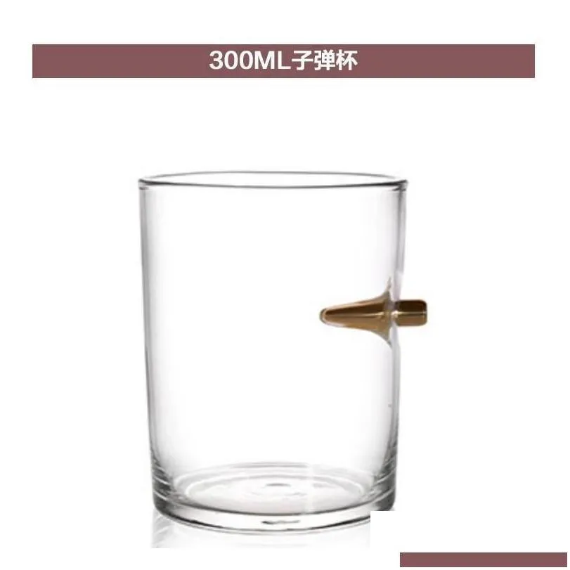 home use high borosilicate drink ware wine decanter gun shape bottle glass whiskey set with wooden tray and bullet cup isvlo
