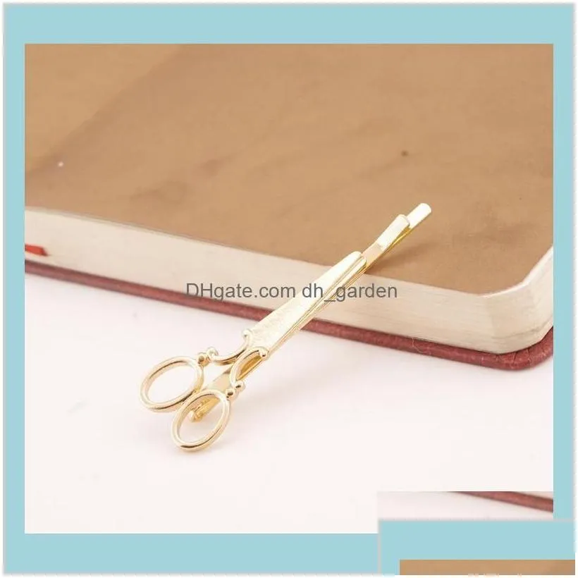 Jewelry Fashion Women Vintage Brief Gold Plated Alloy Scissor Wholesale Drop 53Bgw J5Sez