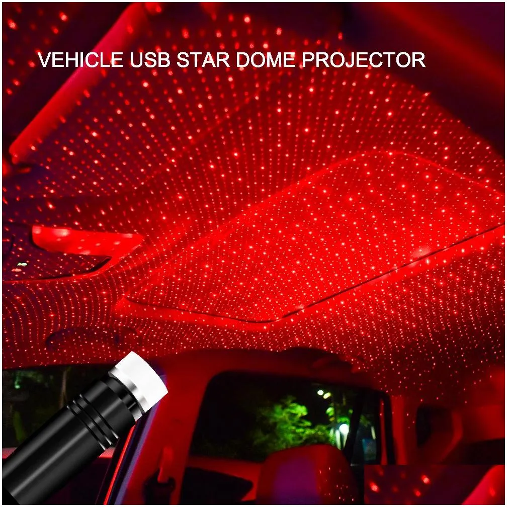 100 pack car roof projection light usb portable star night lights adjustable led galaxy atmosphere lighting interior projector lamp for ceiling bedroom