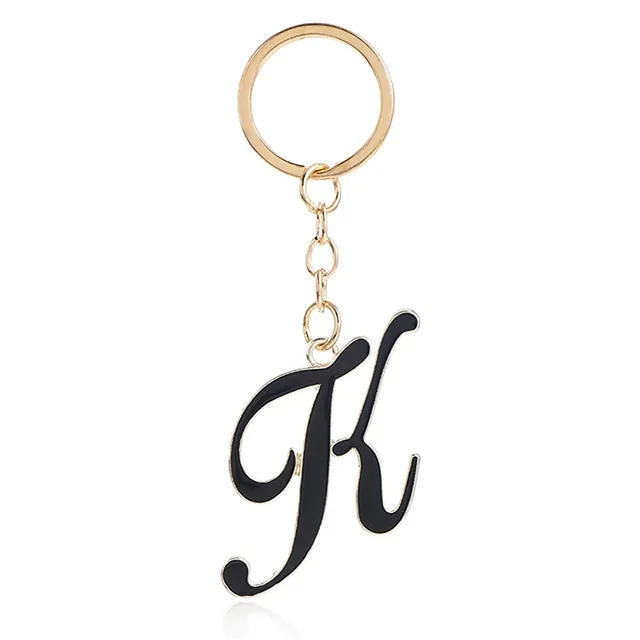 a z initial letters pendant keychains cute car alphabet key chains rings women men charm keyring bag couple accessories gifts