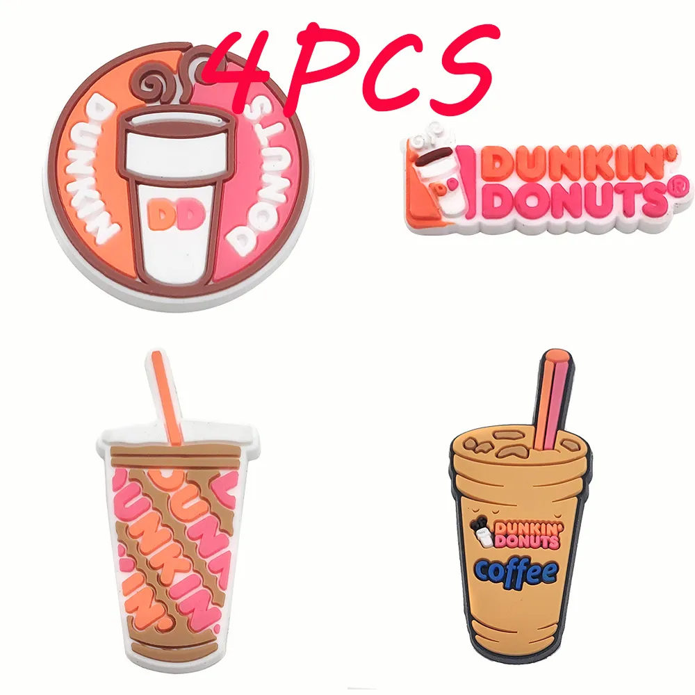 1pc cartoon dunkin donuts shoe charms food drinks diy shoe accessories for clogs garden sandals decoration kids x mas gifts shoe decorations aliexpress