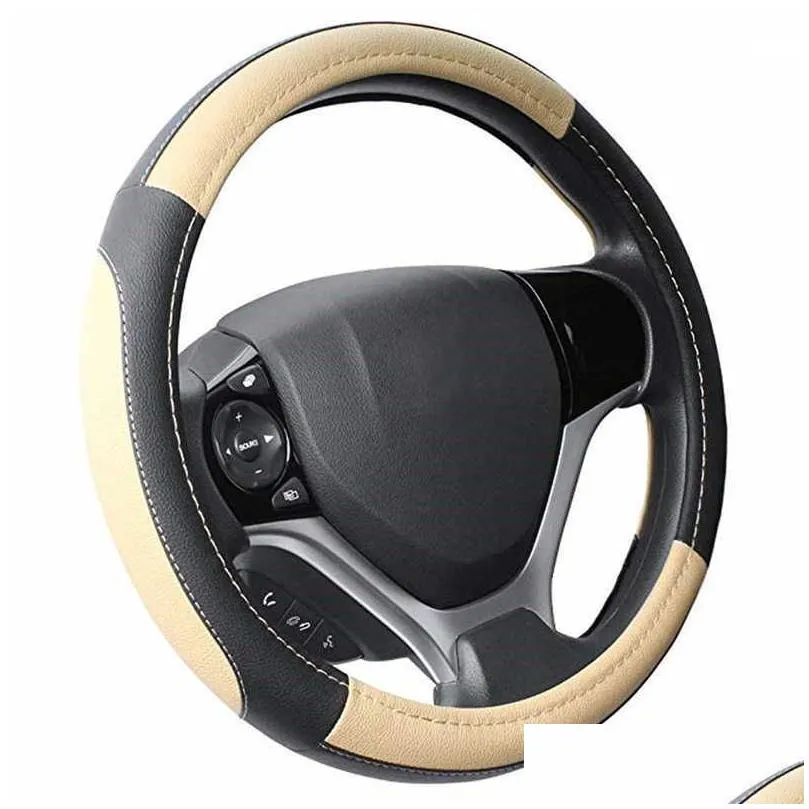  universal steering wheel cover 37-38.5cm microfiber anti-slip pu leather steering wheel case car accessories interior