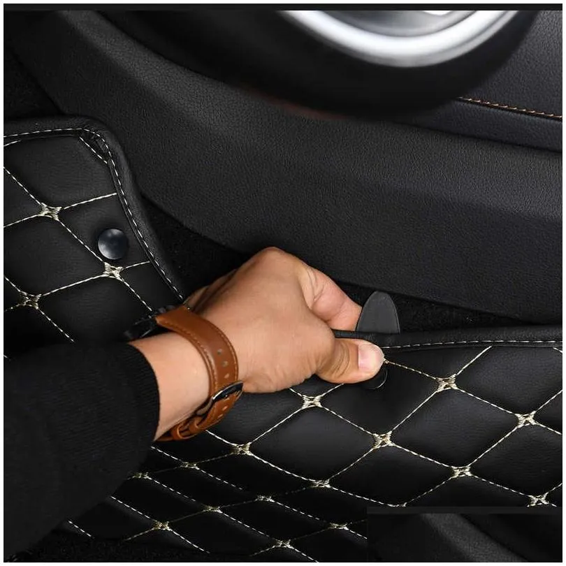 car floor mats for jeep compass 2018-2022 drop center interior accessories 100% fit leather carpets rugs foot pads r230307