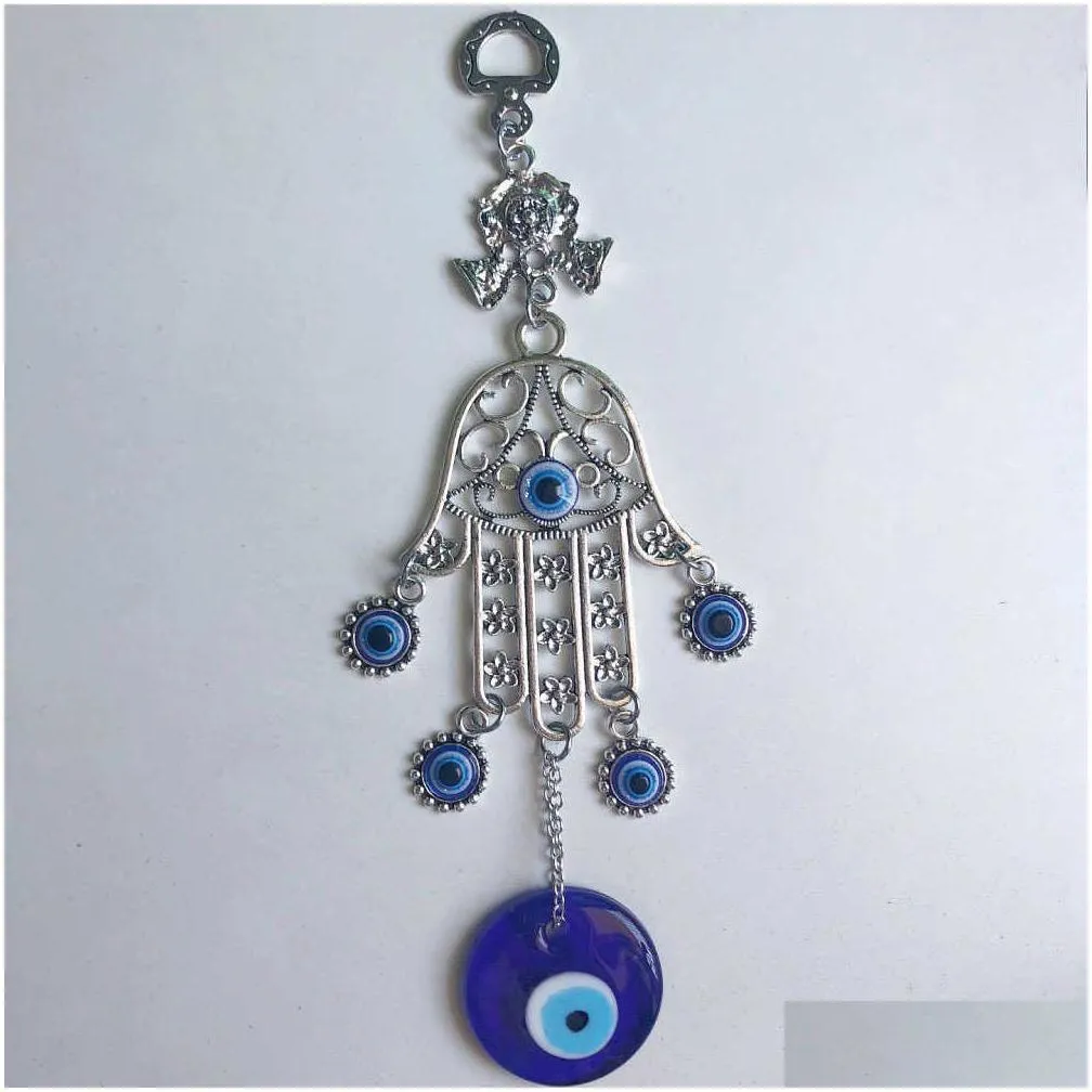 interior decorations turkey evil eye allah ayatul kursi hamsa hand of fatima car rear view mirror crystal pendant hanging accessories