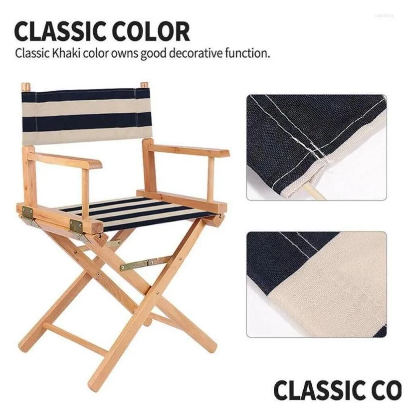 Chair Covers 1/2Set Directors Chairs Replacement Canvas Cover Casual Seat Kit For Cross Folding Home Outdoor Garden Replace