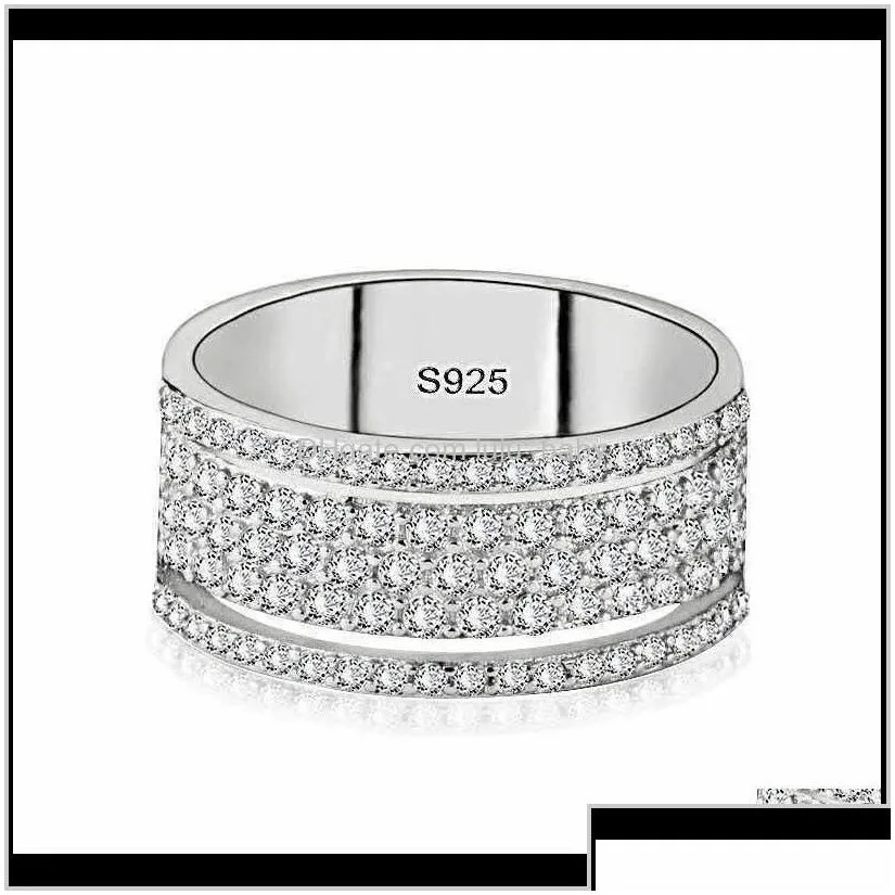 Jewelry Drop Delivery 2021 Vecalon Starlight Promise Ring 925 Sterling Sier Five Dazzling Layers Diamond Cz Engagement Wedding Band Rings