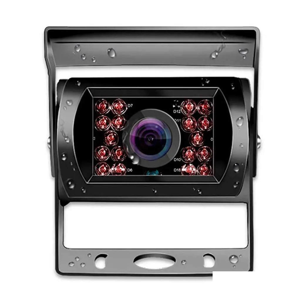 waterproof 18 led car rear view reversing parking backup camera ir night camera for 12v 24v bus truck motorhome van
