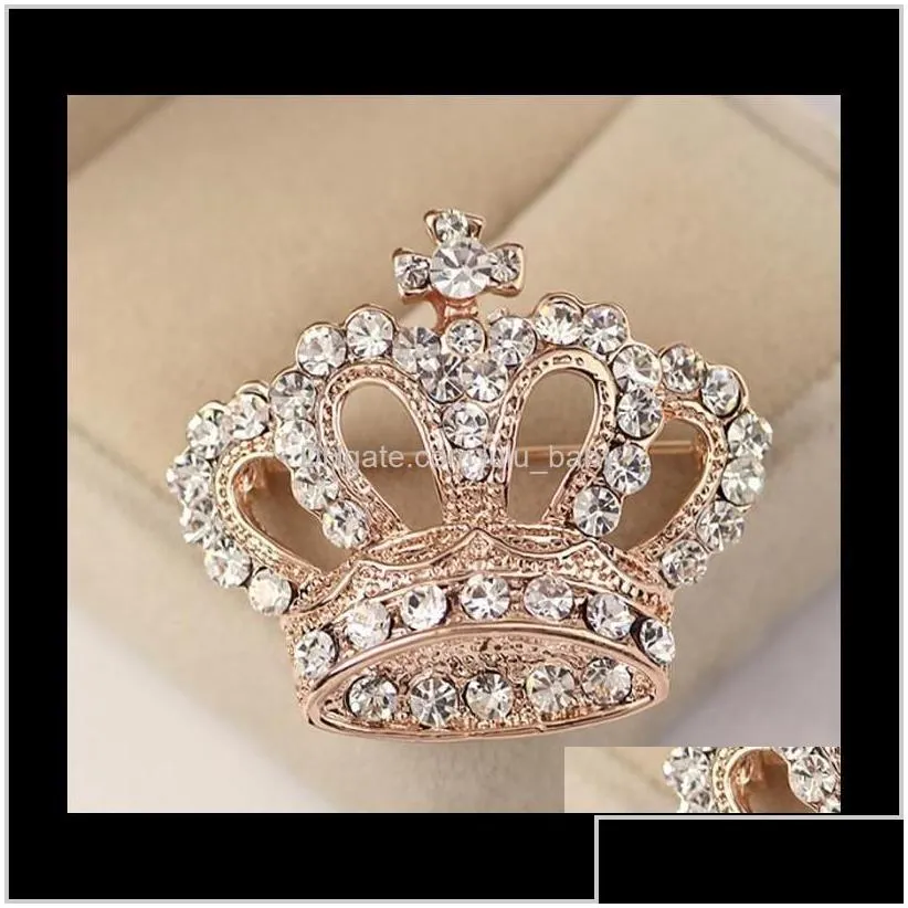 Decorative Garment Crystal For Women Wedding Bridal Shiny Rhinestone Crown Dress Pin Zdms5 Pins Brooches O6Dth