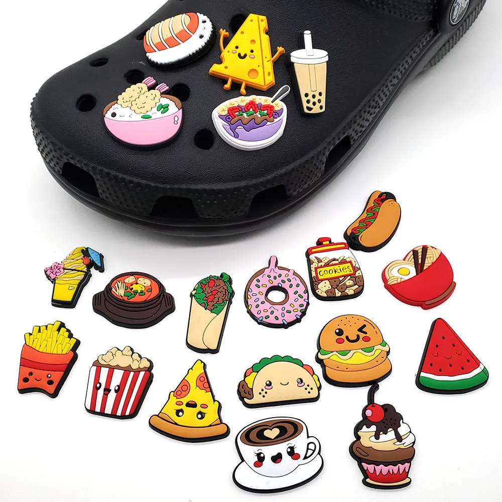 1pc cute cartoon drink donuts pvc jibz clog charms accessories for clog sandals garden shoe decoration kids party gift shoe decorations aliexpress