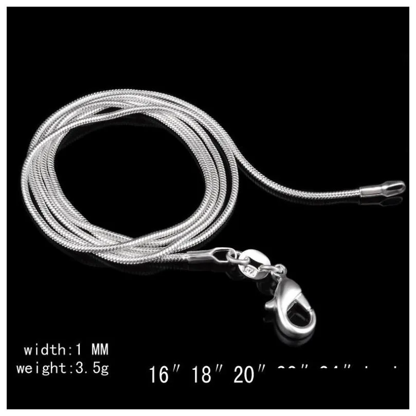& Components Top Quality 925 Sterling Sier Smooth Snake Chains Necklace Lobster Clasps Chain Jewelry Findings Size 1 Mm 16Inch --- 24Inch