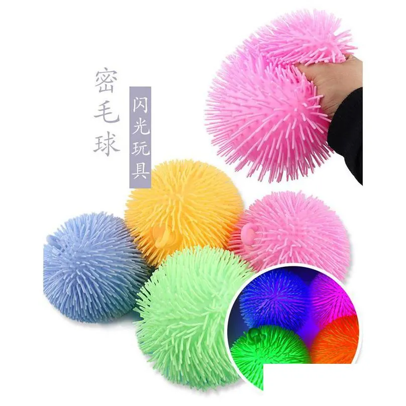 toy creative tpr flash inflatable ball elastic pinching relieve stress children`s toys