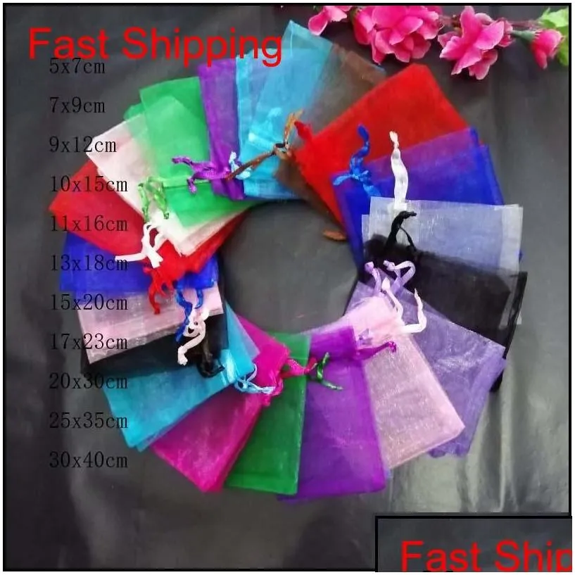 organza bags wedding birthday gift multi color various size for choose jewelry accessories