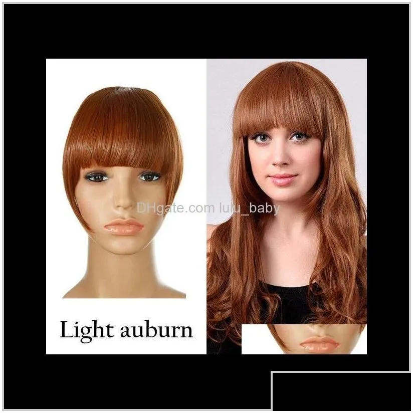 8Inches Short Front Neat Clip In Bang Fringe Extensions Straight Synthetic Natural Human Extension Hpuua Admol