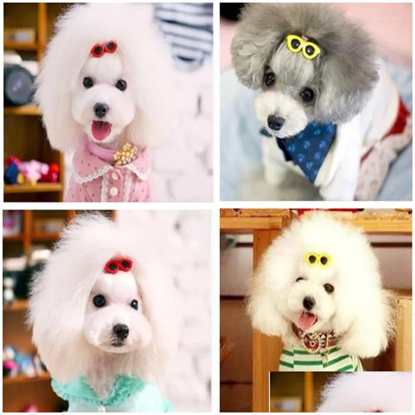 Dog Apparel Cat Hair Clips Puppy Bows Pet Grooming Accessories Sunglass Hairpins Heart Shape Barrette Supplies