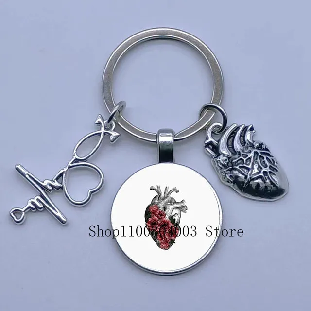 medical human organs brain meridian kidney diagram medical anatomy cardiac neurology nurse keychain men and women keychain gift