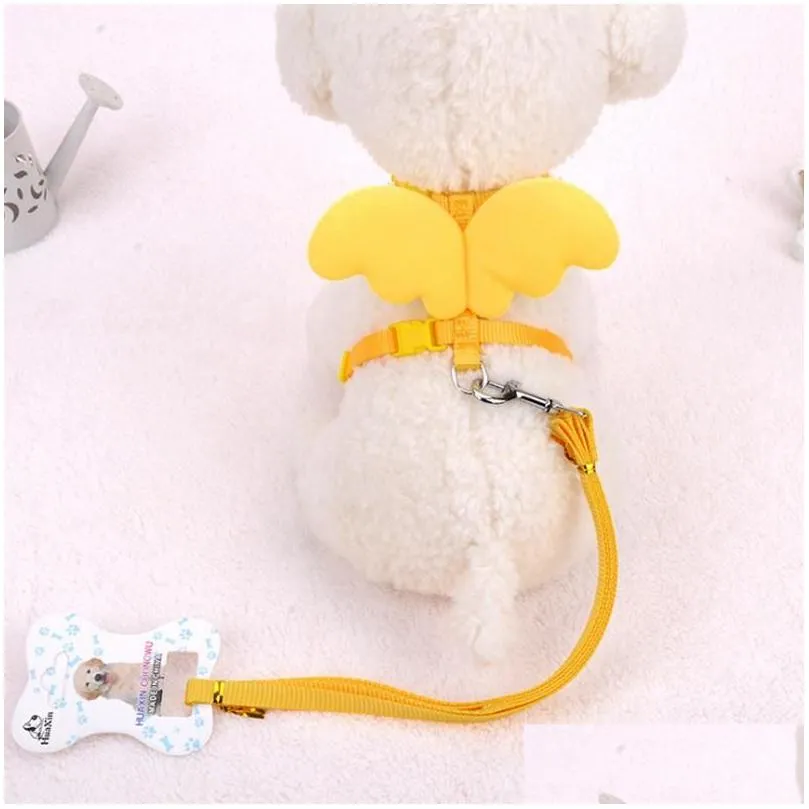 Dog Collars & Leashes Arrival Product Cute Angel Pet And Set Puppy Leads For Small Dogs Cats Adjustable XS S M