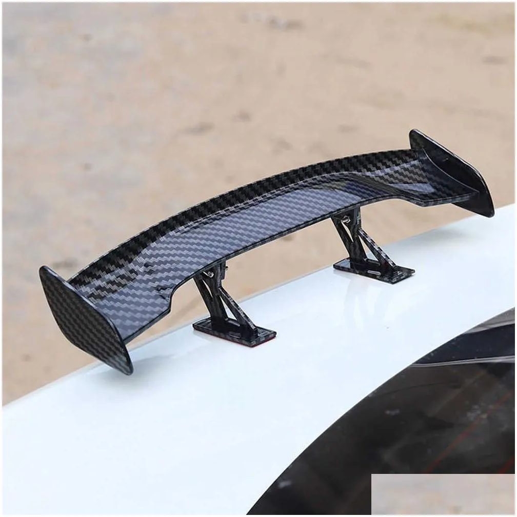  car universal mini spoiler tail wing carbon fiber look modified tail wings model styling decoration car accessories