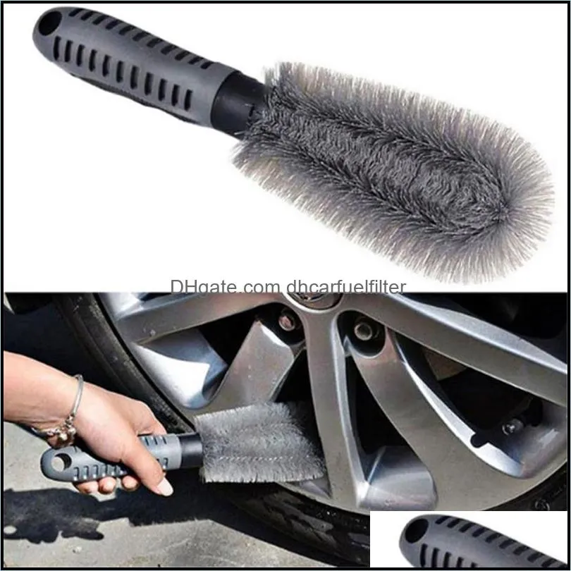 1PC Car Auto Spoke Truck Motorcycle Alloy Wheel Brush Tire Rim Hub Clean Plastic Coated Wire Wash Washing Cleaning Tool