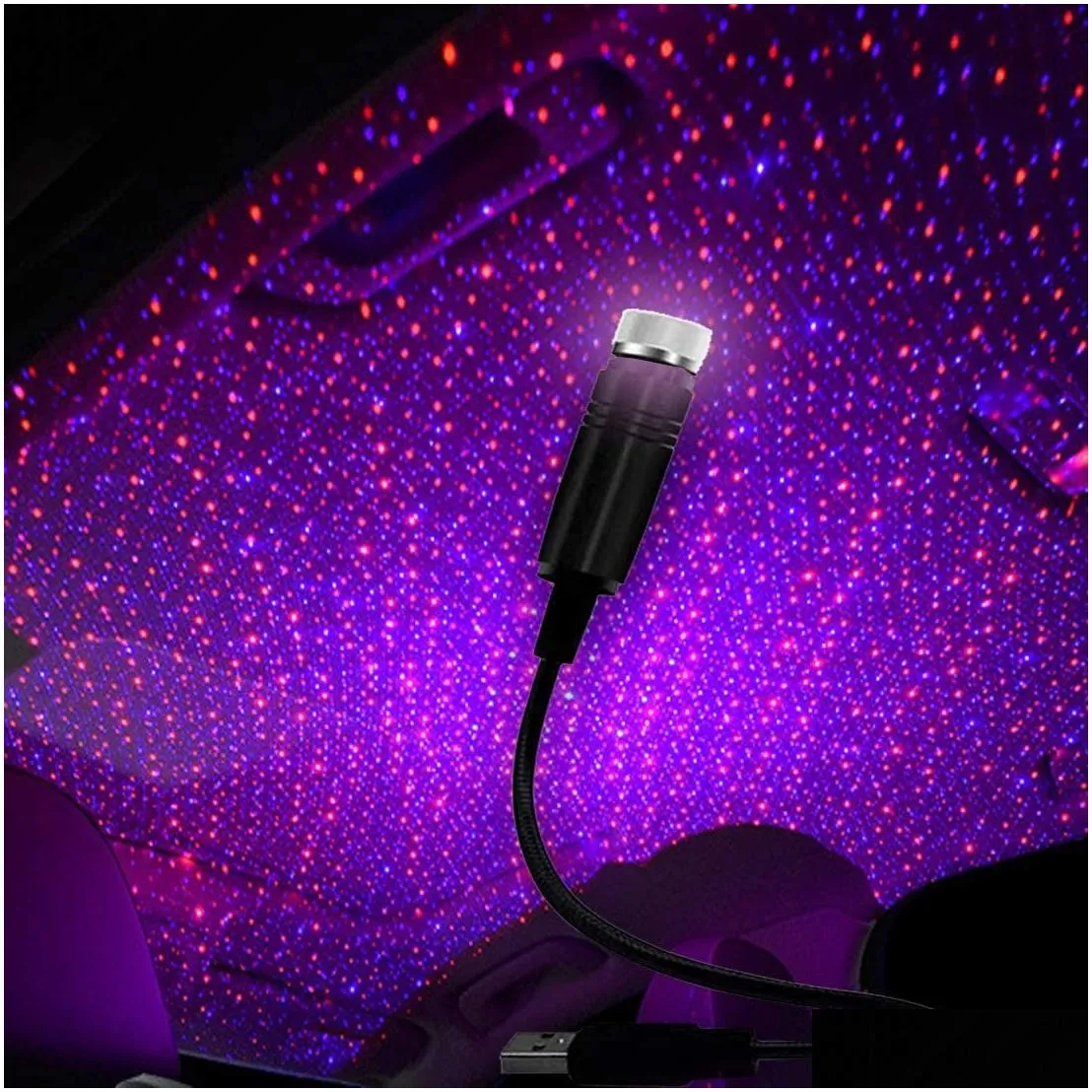 100 pack car roof projection light usb portable star night lights adjustable led galaxy atmosphere lighting interior projector lamp for ceiling bedroom