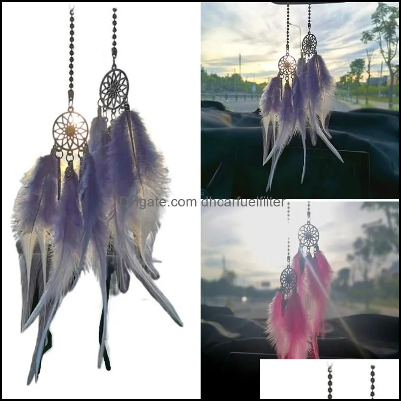 Interior Decorations Car Pendant Feather Wind Chimes Home Wall Hanging Jewelry Handmade Gifts Humid EnvironmentInterior