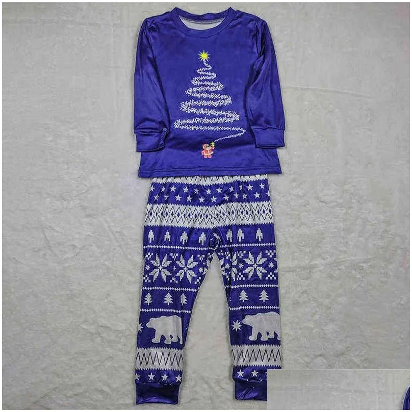 ciruiya matching christmas pajamas sets for family xmas outfit womens home wear art tree sleepwear children clothes 211116