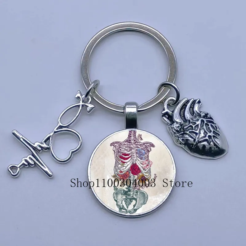 medical human organs brain meridian kidney diagram medical anatomy cardiac neurology nurse keychain men and women keychain gift